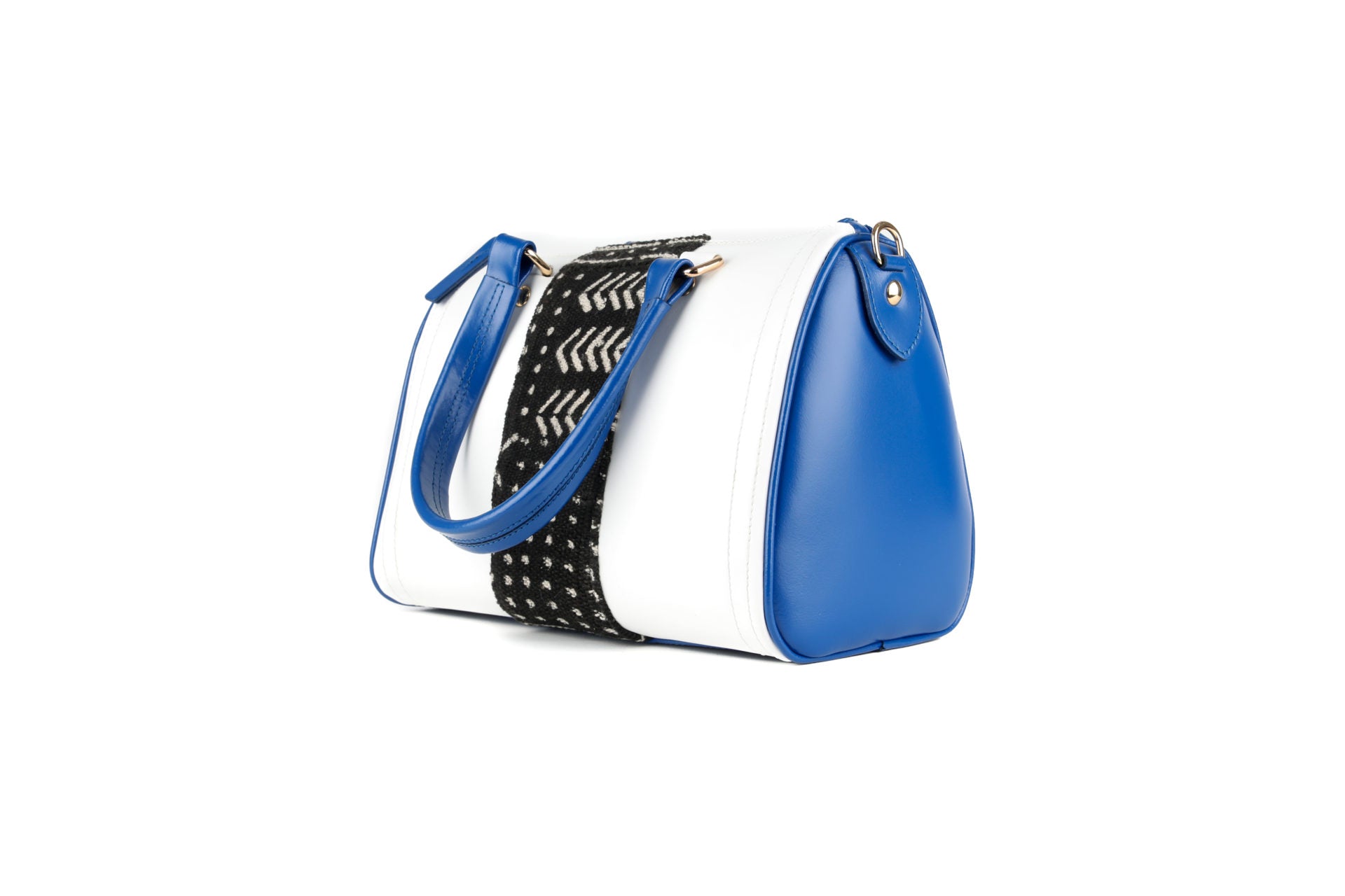 Sac a main en cuir et tissu Bogolan MARTIR