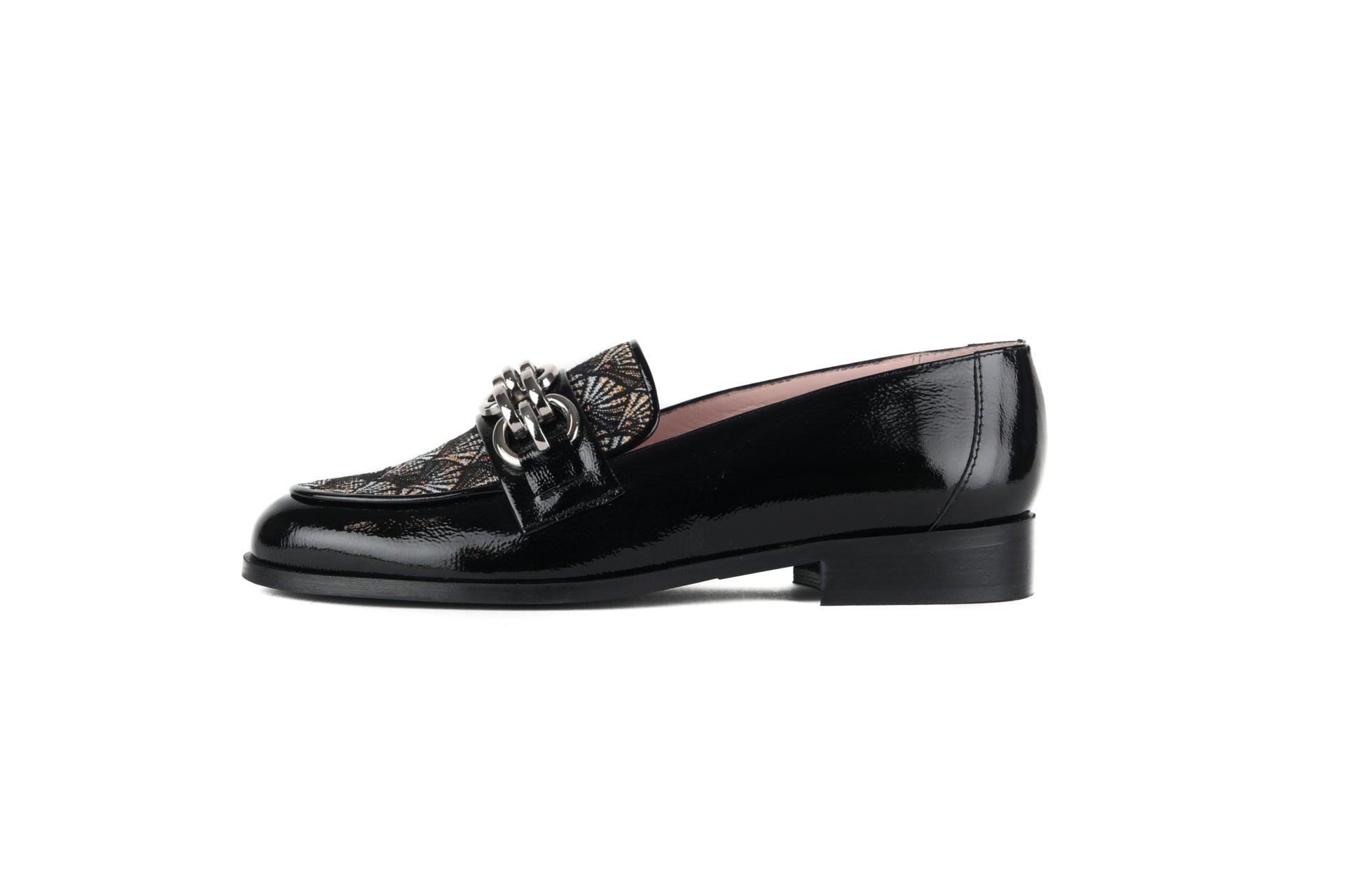Mocassins GOHALIN cuir et tissu Jacquard