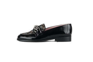 Mocassins GOHALIN cuir et tissu Jacquard