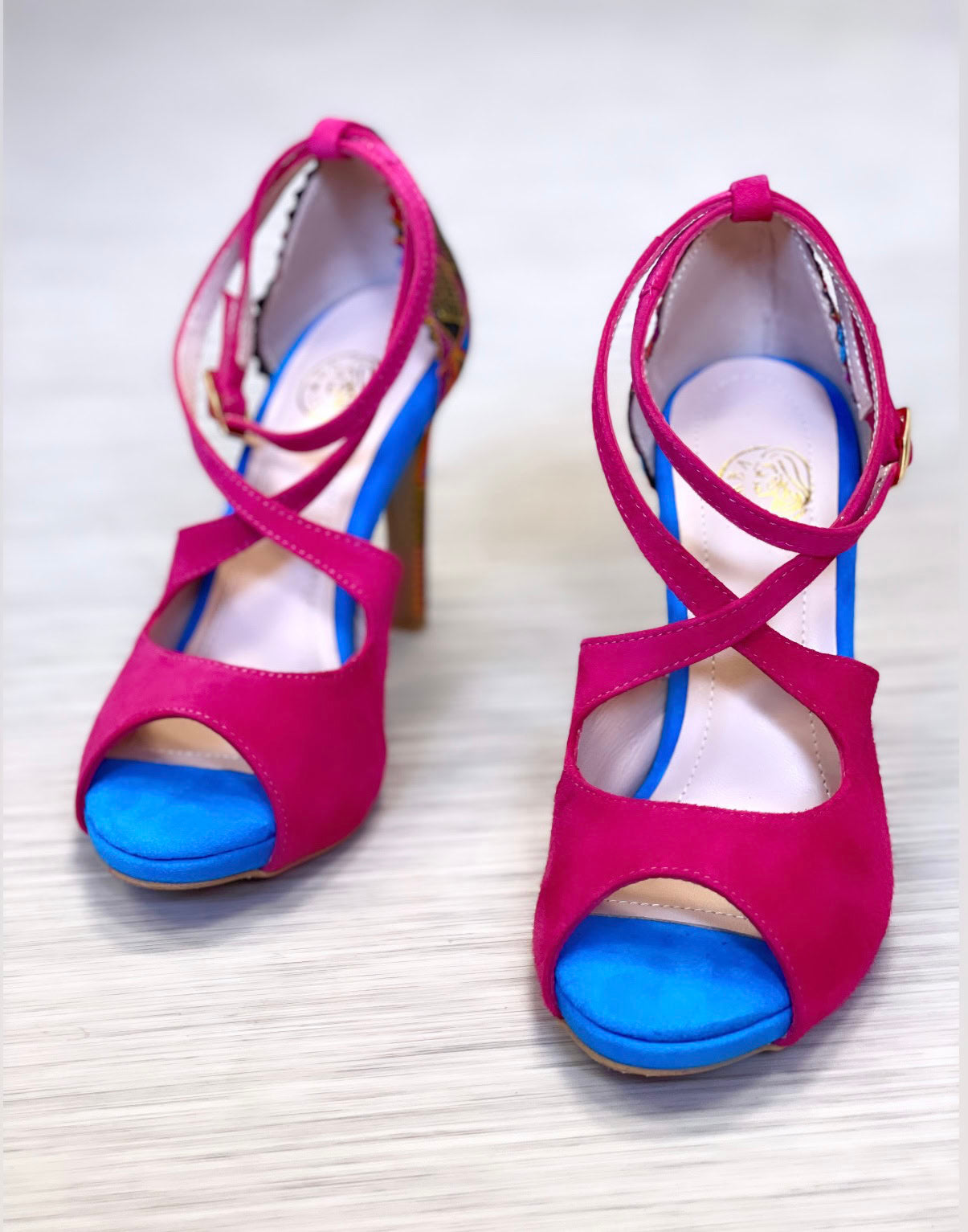 Himba - Chaussures danse kizomba femme KUDIA en cuir et Wax