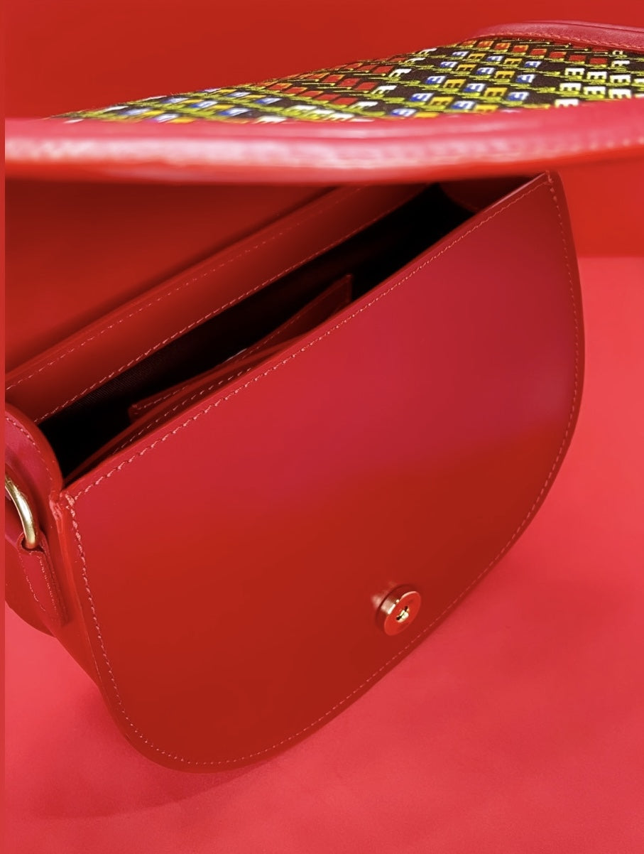 sac ethnique cuir rouge Himba