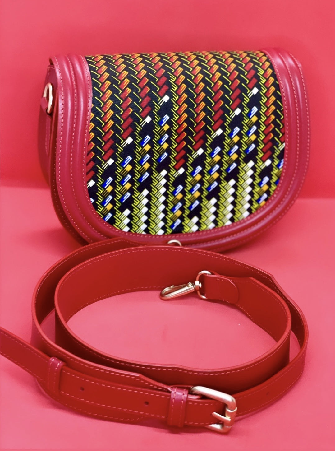 sac ethnique rouge tissu Himba