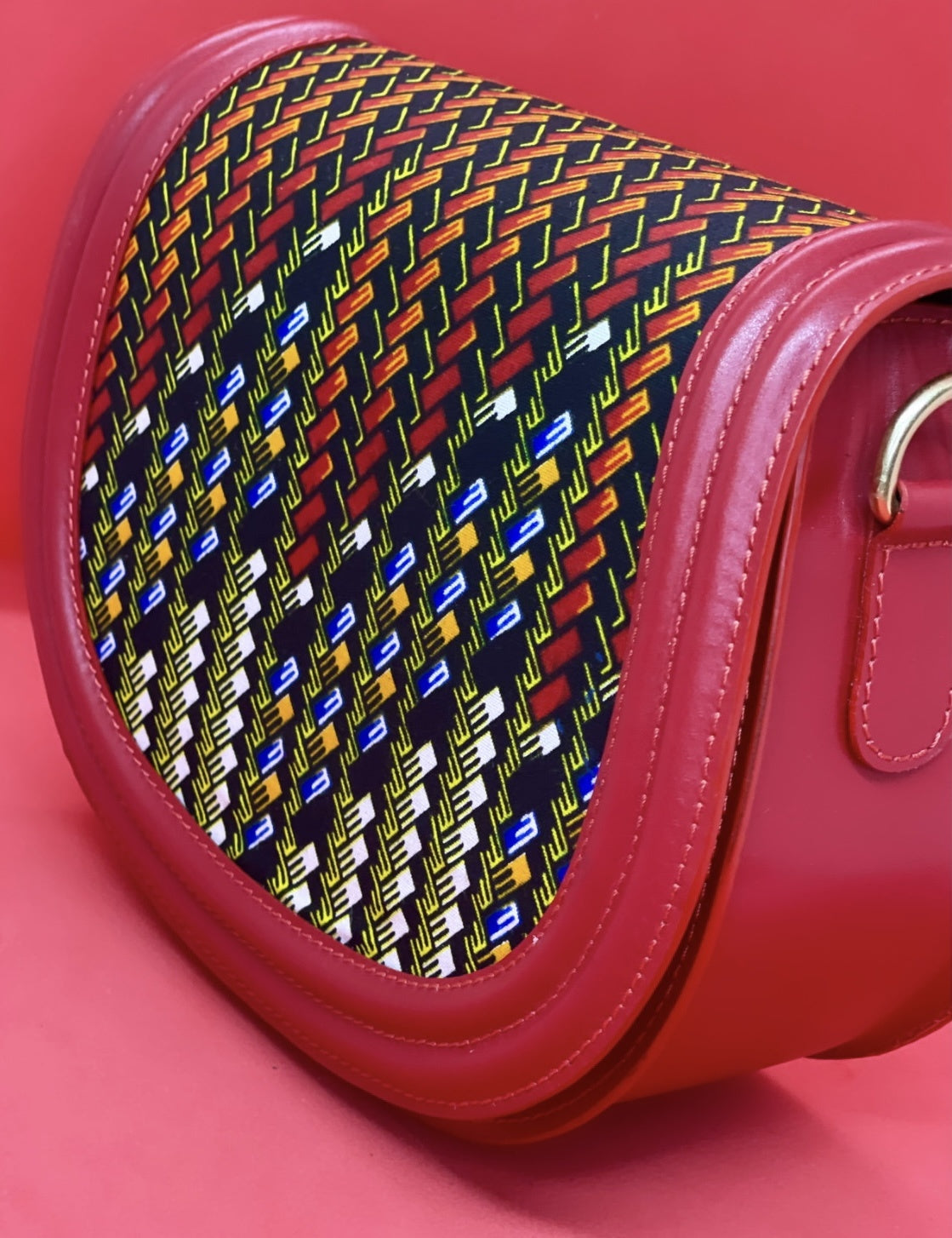 sac ethnique rouge tissu Himba