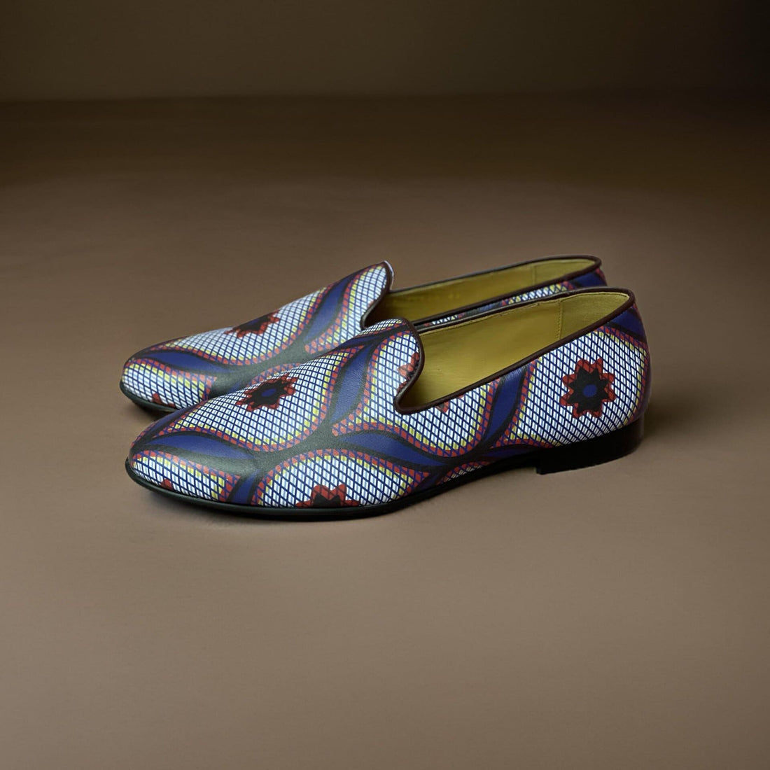 Mocassins LOBITO - Chaussures Kizomba en cuir imprimé Wax