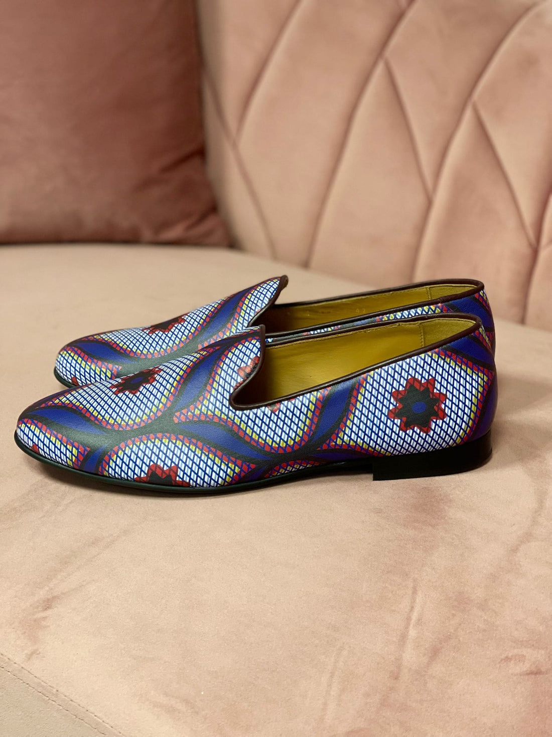 Mocassins LOBITO - Chaussures Kizomba en cuir imprimé Wax
