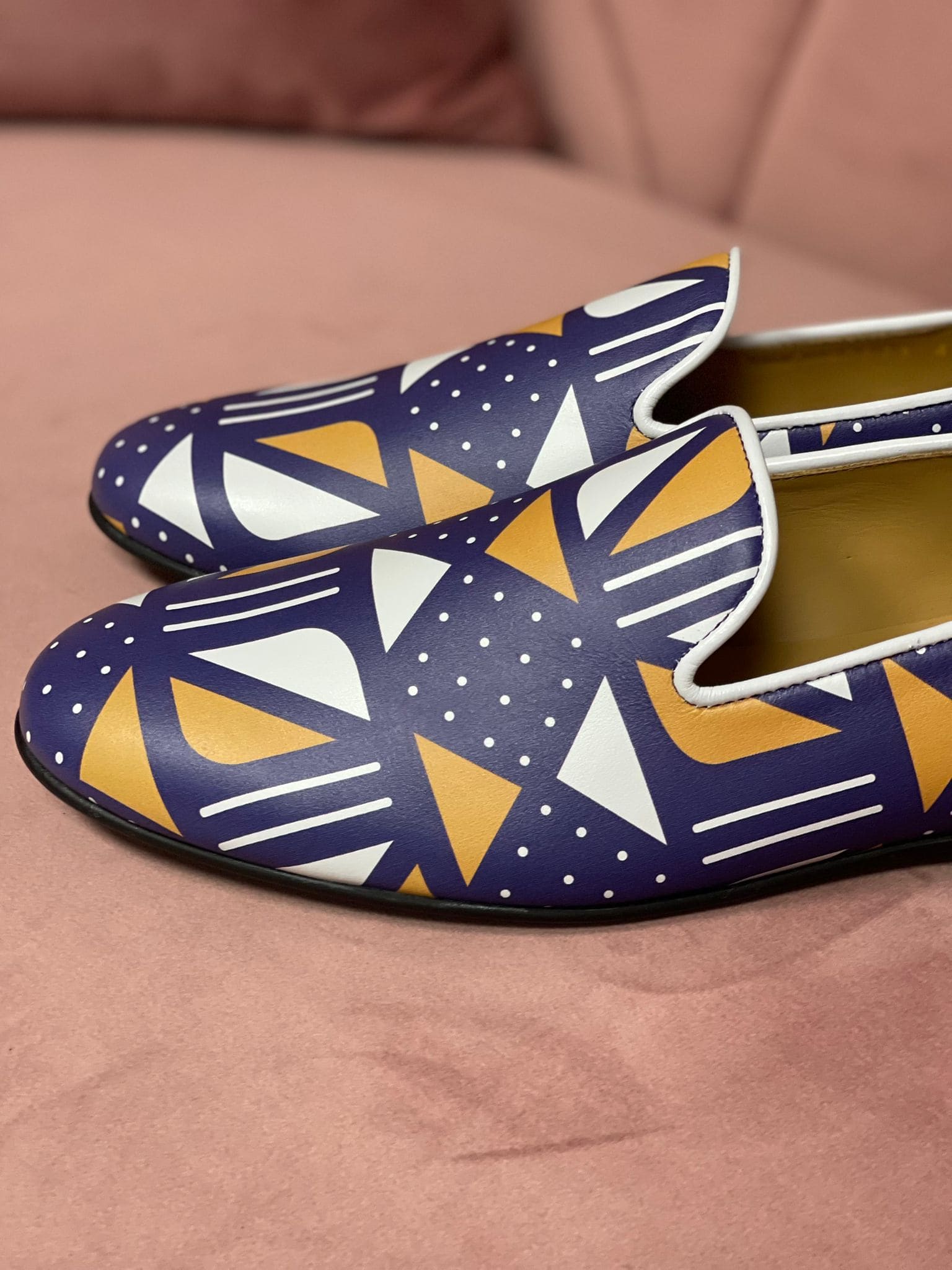 Mocassins SOYO - Chaussures Kizomba en Cuir Wax Élégant - Style Unique et Confort Absolu