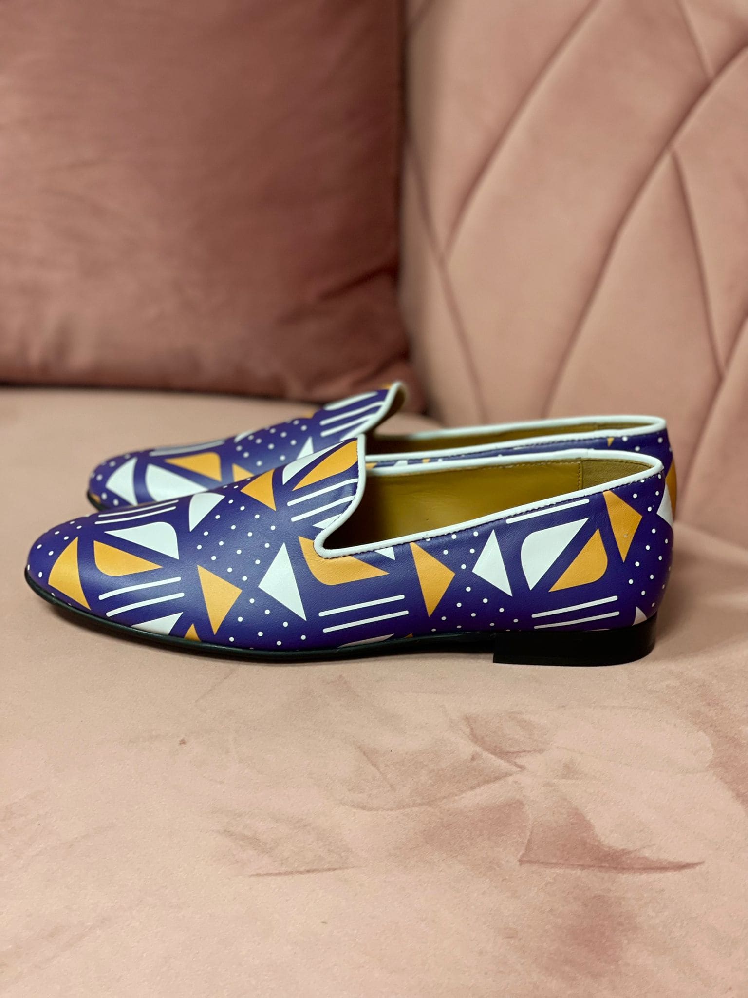 Mocassins SOYO - Chaussures Kizomba en Cuir Wax Élégant - Style Unique et Confort Absolu