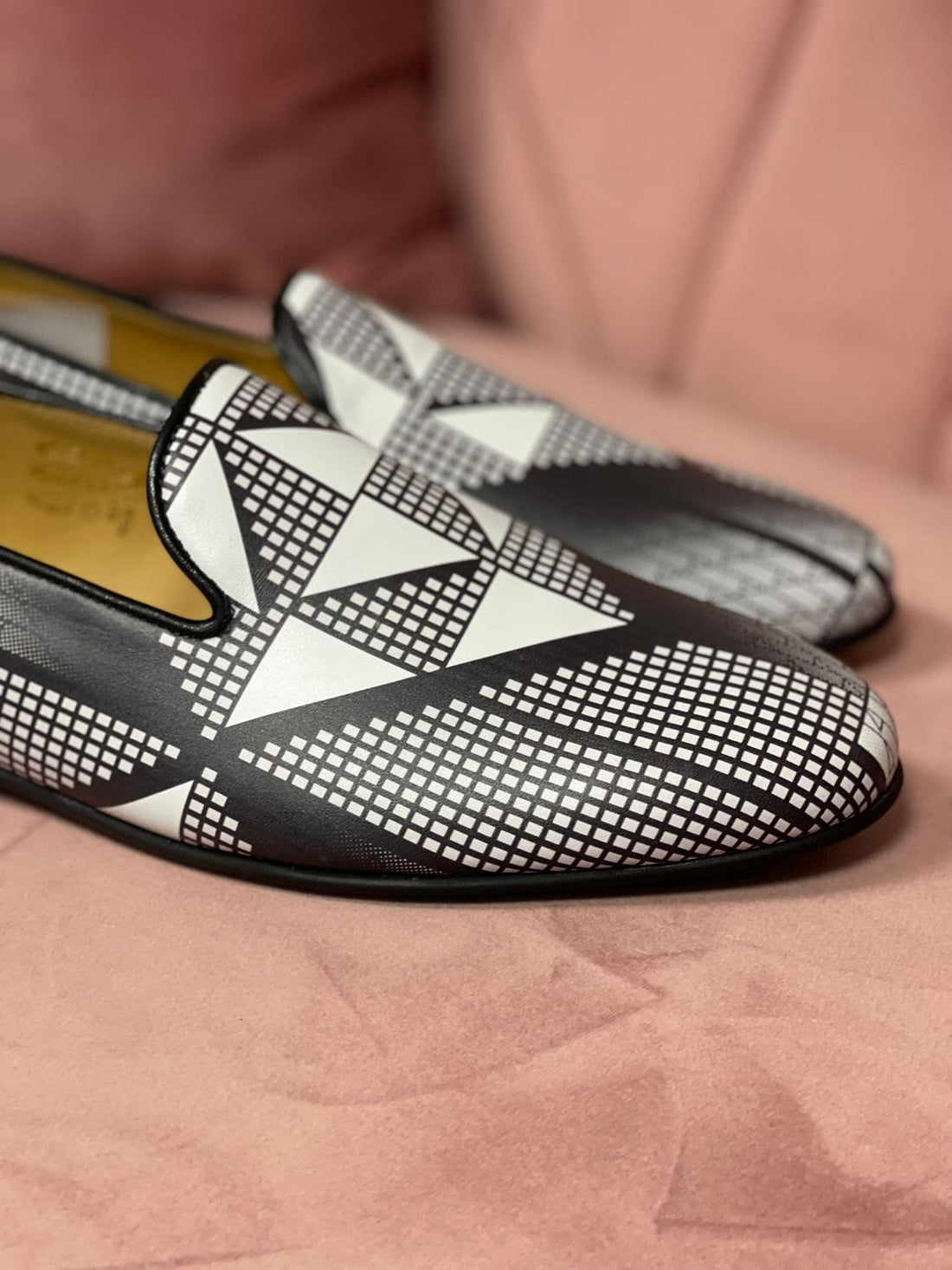 Mocassins BUNIA - Chaussures Kizomba en cuir véritable imprimé Wax