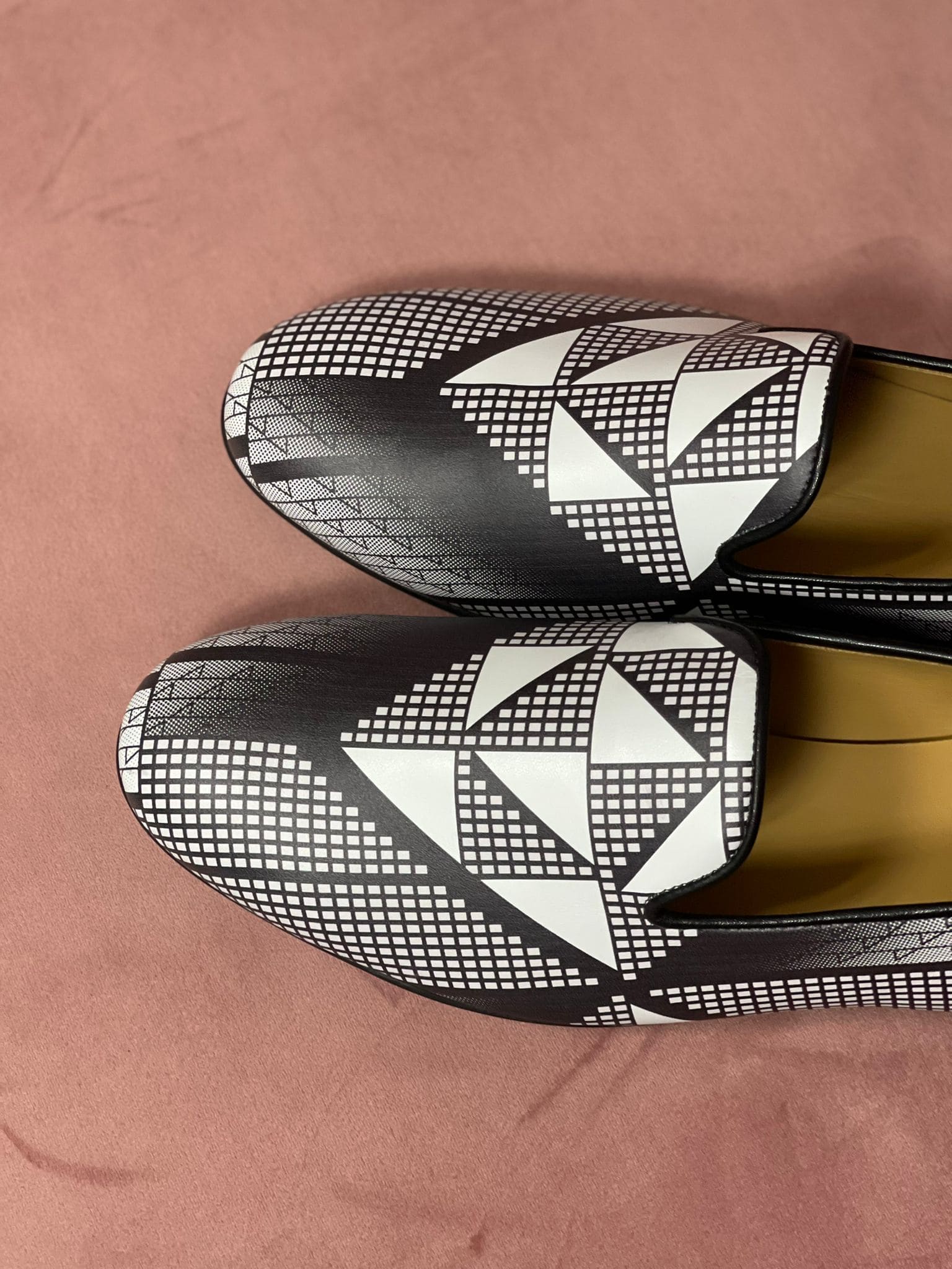 Mocassins BUNIA - Chaussures Kizomba en cuir véritable imprimé Wax au confort exceptionnel et élégance intemporelle