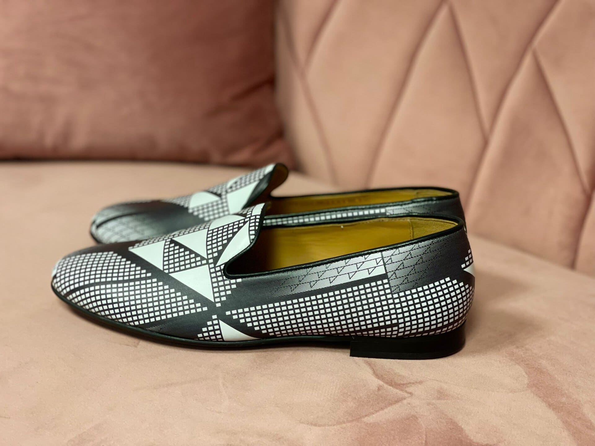 Mocassins BUNIA - Chaussures Kizomba en cuir véritable imprimé Wax au confort exceptionnel et élégance intemporelle