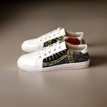 Sneakers NAMIBE – Fusion d’Élégance Artisanale et Design Unique en Cuir Wax