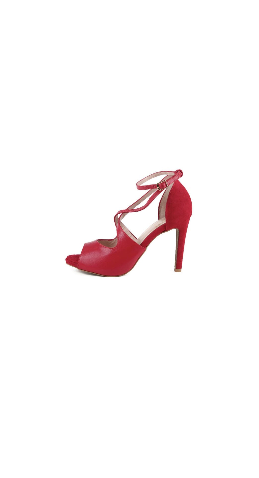 Himba - Chaussures Danse Kizomba cuir véritable rouge