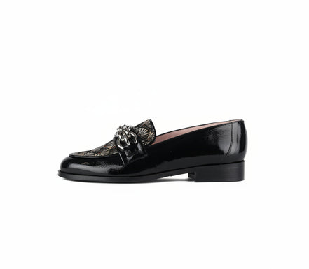 Mocassins GOHALIN cuir et tissu Jacquard