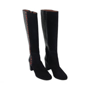 Bottes Femme en cuir marine et tissu Wax SKINBA - HIMBA SHOES