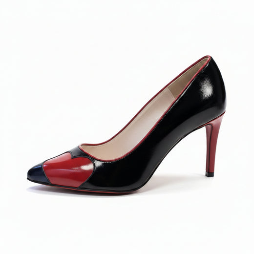 Escarpins NZAU cœur rouge cuir verni