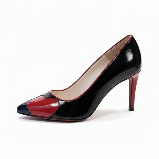 Escarpins NZAU cœur rouge cuir verni