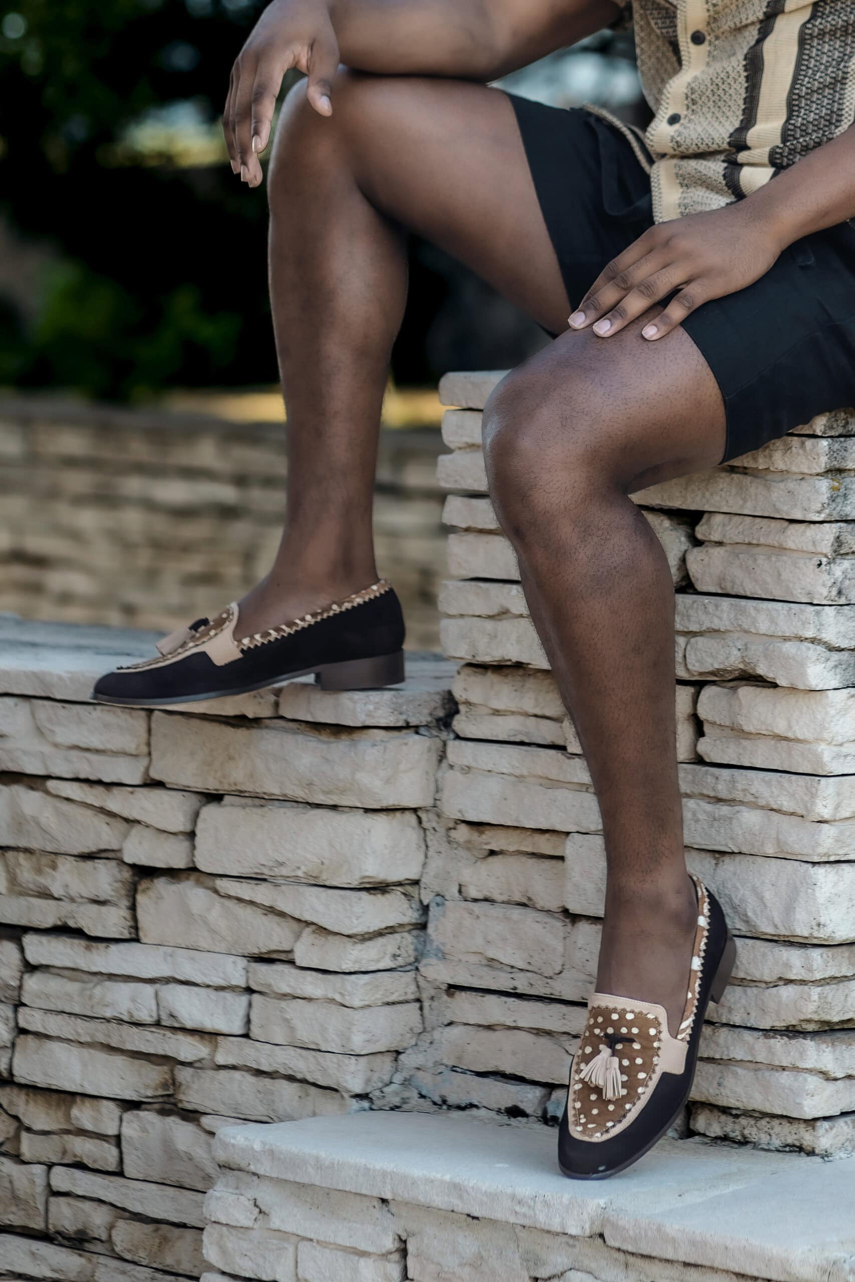 Himba - Mocassins HUAMBO en cuir et Bogolan