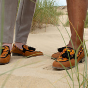 Himba - Mocassins MOLOTU en cuir et Wax