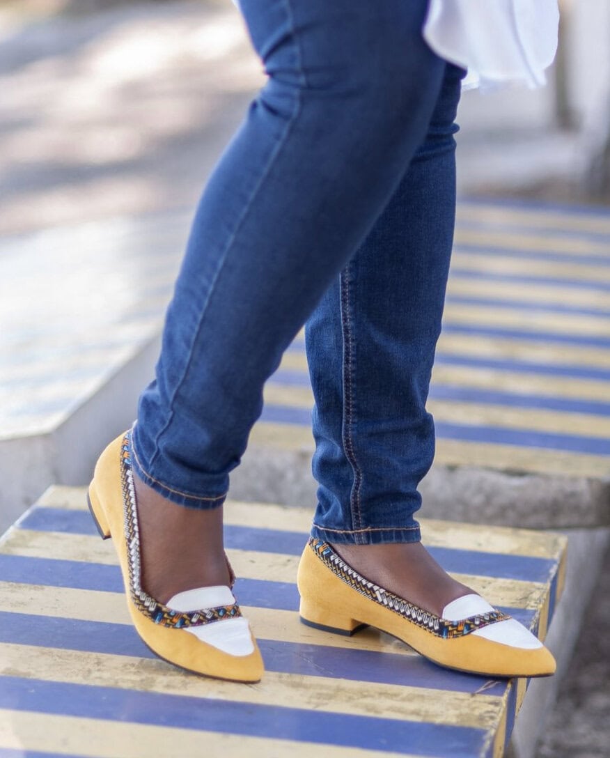 himba-fashion-ballerines-jaune-cuir-wax-amabala