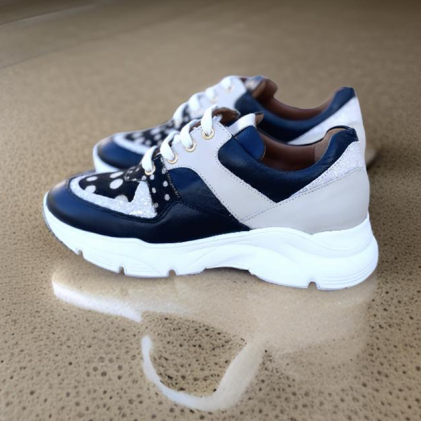 * Tige: En cuir véritable et tissu bogolan * Semelle intérieure: Confort orthopédique * Semelle extérieure: Caoutchouc robuste pour une adhérence optimale * Fermeture: Lacets en coton renforcé * Couleur: Mélange de beige, noir et blanc