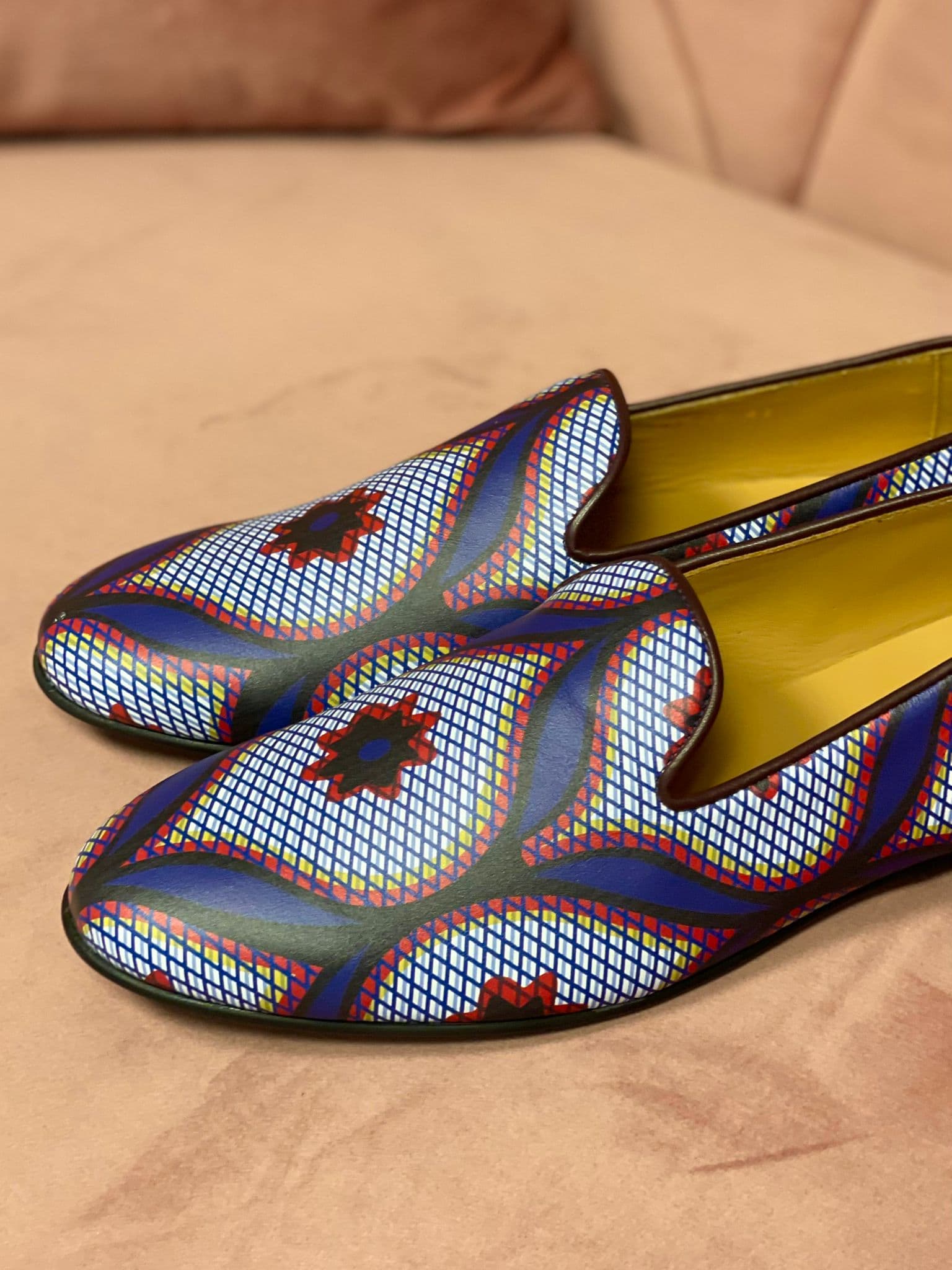 Mocassins LOBITO - Chaussures Kizomba en cuir imprimé Wax