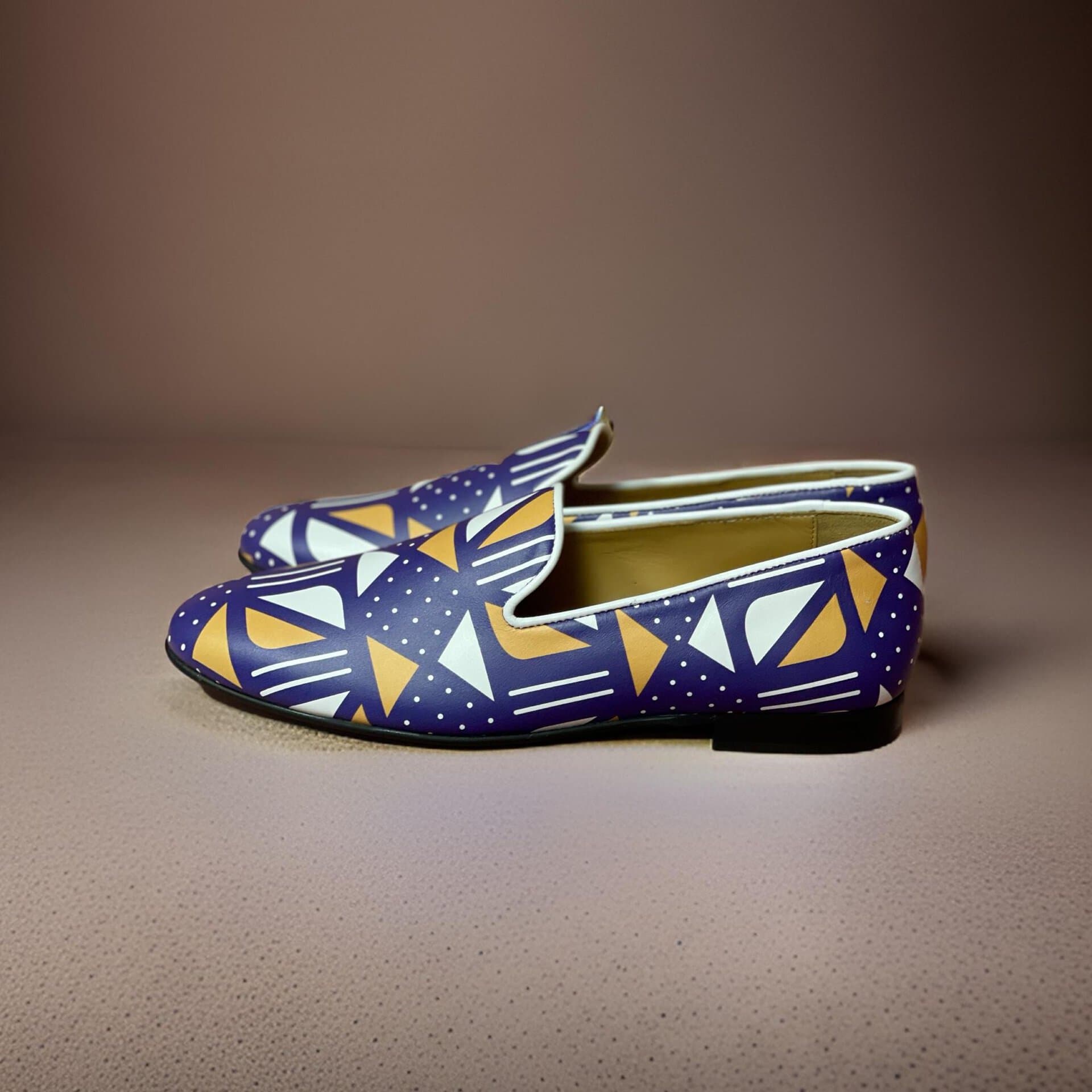 Mocassins SOYO - Chaussures Kizomba en Cuir Wax Élégant - Style Unique et Confort Absolu