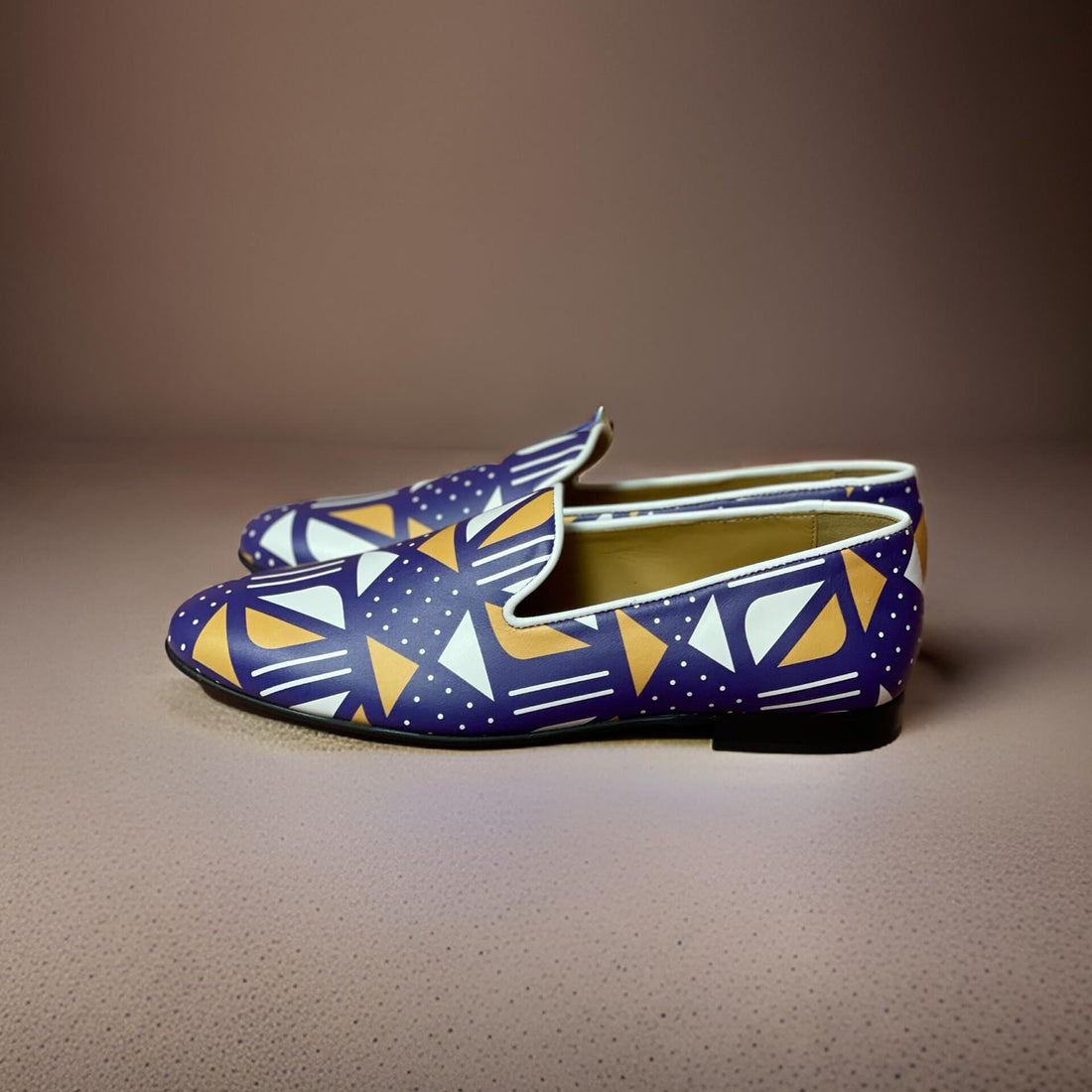 Mocassins SOYO - Chaussures Kizomba en Cuir Wax Élégant - Style Unique et Confort Absolu
