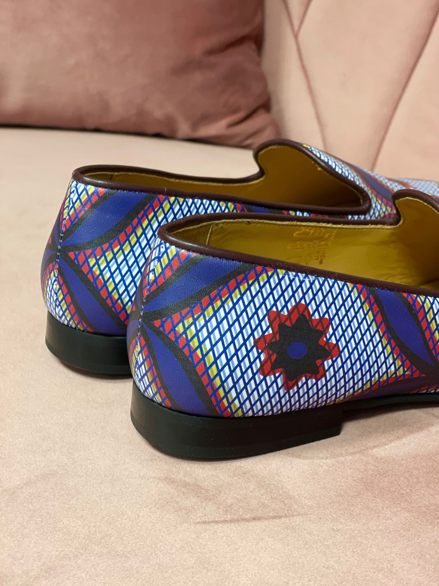 Himba Fashion - Chaussures de Danse Kizomba homme LOBITO en cuir véritable motifs Wax