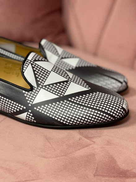 Mocassins BUNIA - Chaussures Kizomba en cuir véritable imprimé Wax