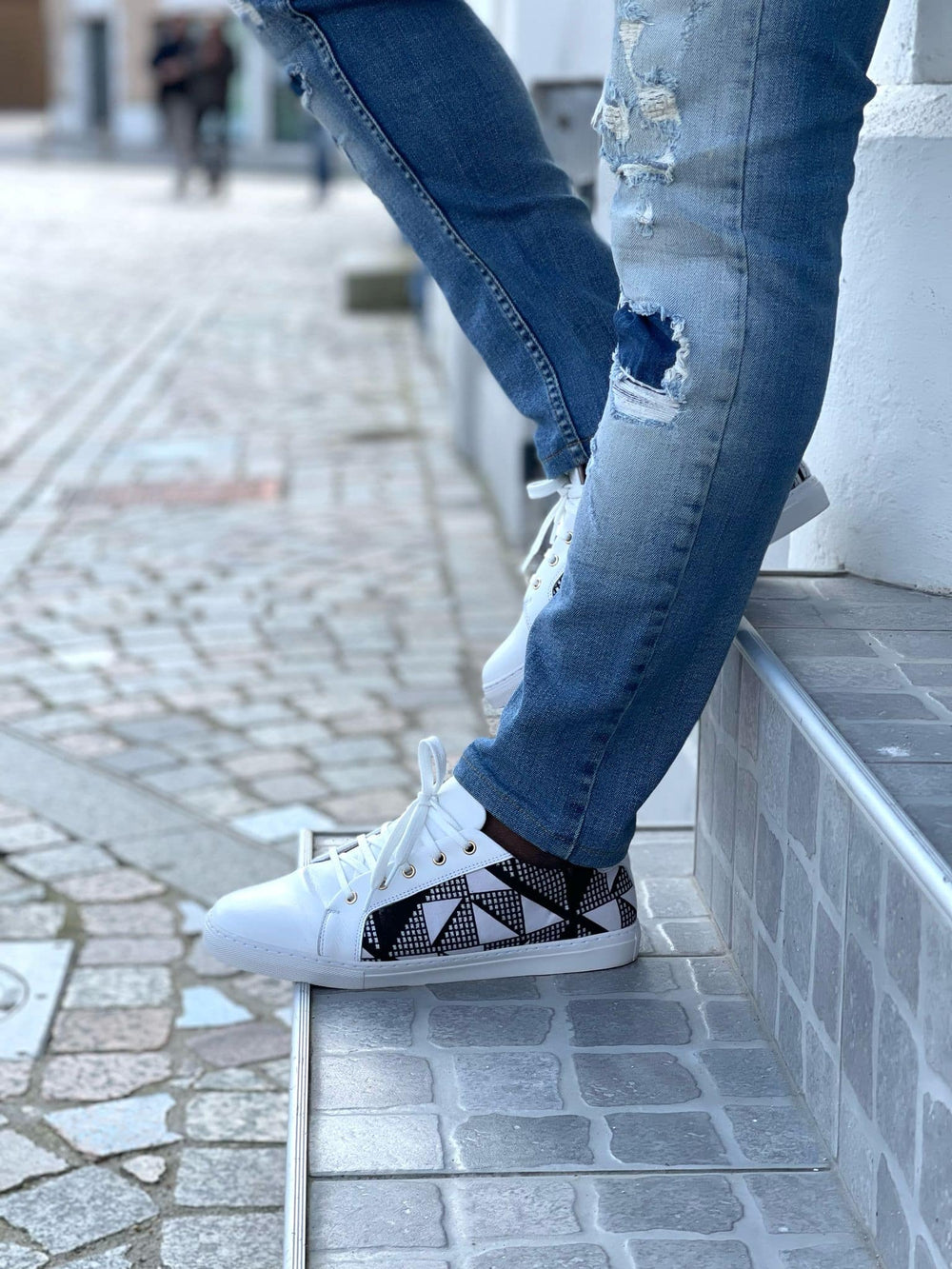Himba Fashion - Sneakers en cuir et Wax KIVU