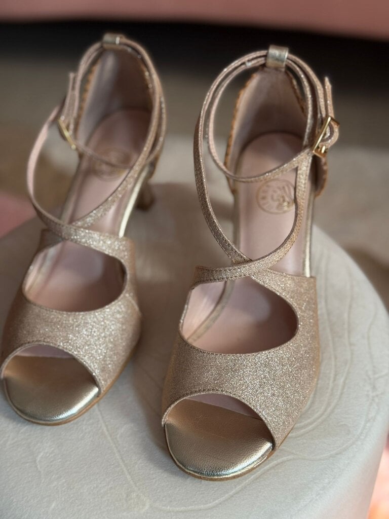 Himba Shoes - Escarpins Femme - Escarpins KIARINHA en cuir et paillettes or