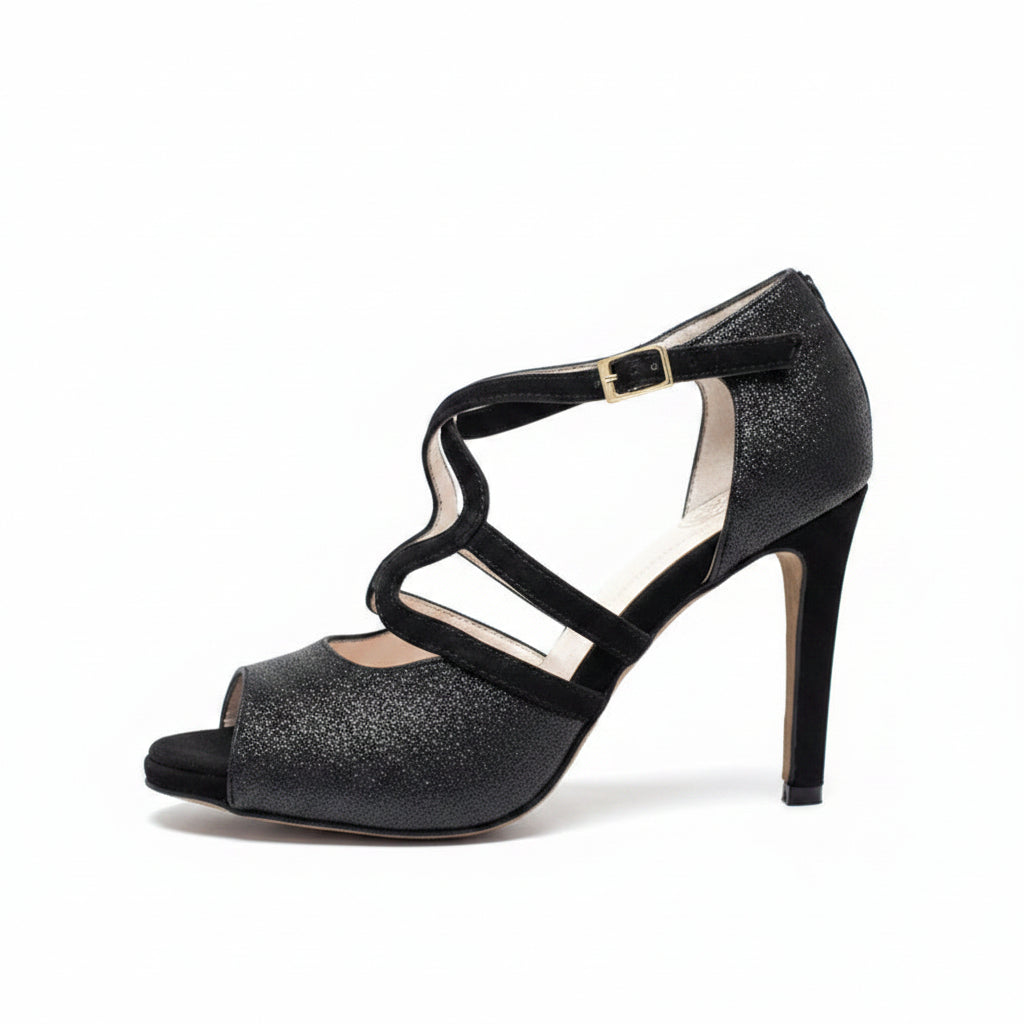 Himba-chaussures-Kizomba-femme-confortables-cuir-noir-glitter