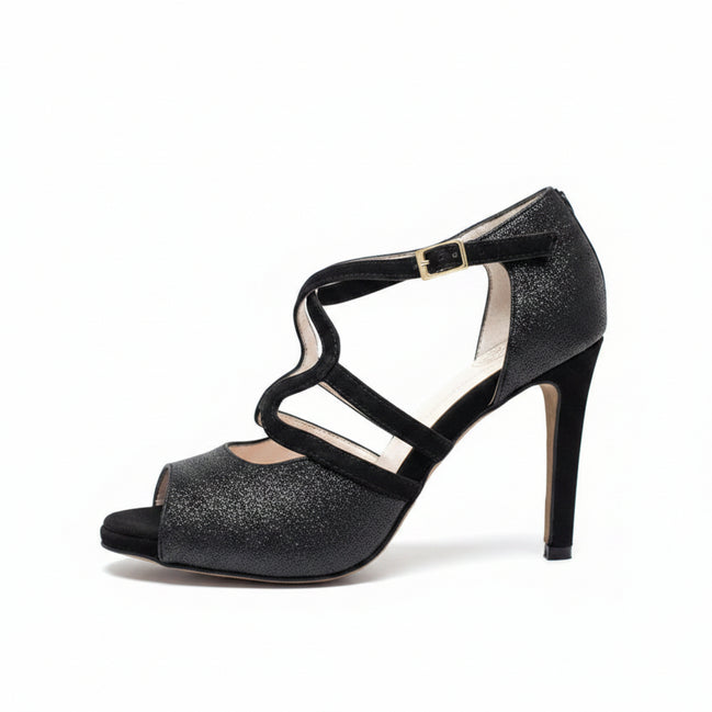 Himba-chaussures-Kizomba-femme-confortables-cuir-noir-glitter