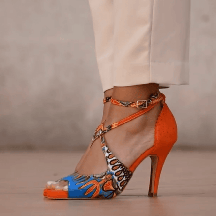 chaussures-kizomba-bringi-orange-wax-geometrique-talon-himba