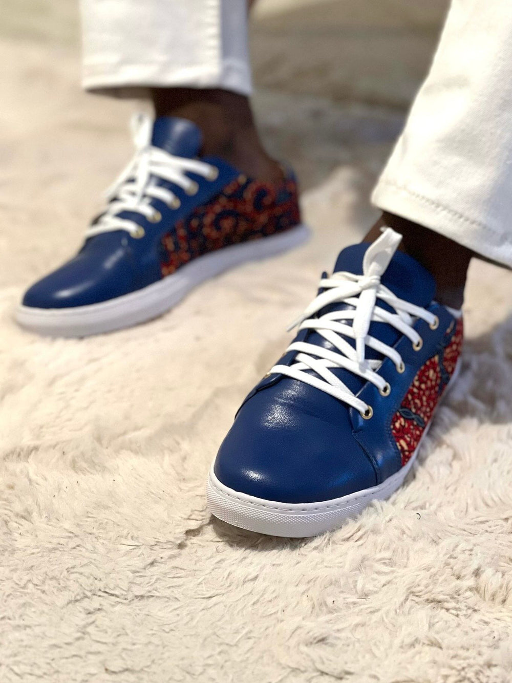 Himba Fashion - Sneakers en cuir et Wax MATADI
