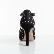 Escarpins kizomba Aptabogo vue profil - Talon stable bride croisée bogolan - Himba Fashion